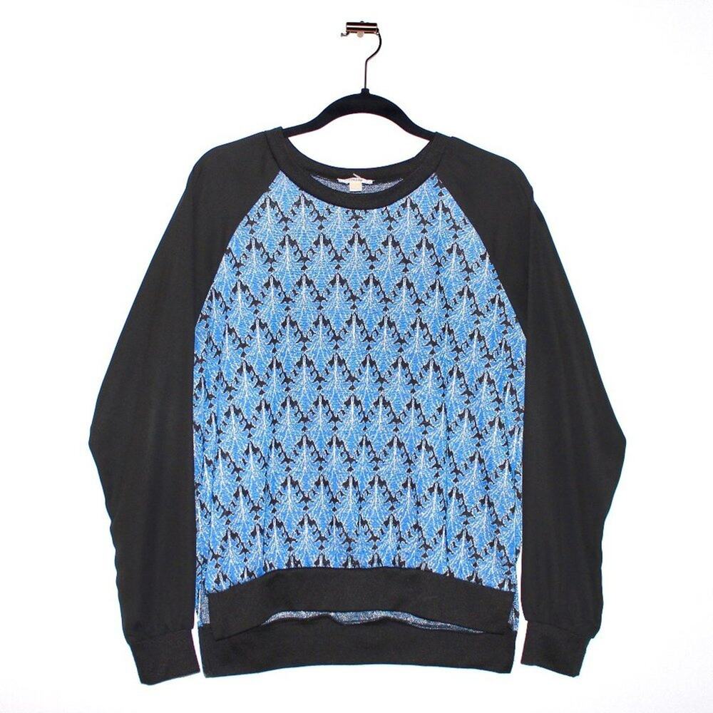 Chiffon Sleeve Sparkle Crewneck Size Large